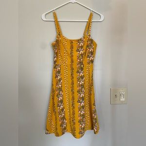 Yellow Floral Short Dress